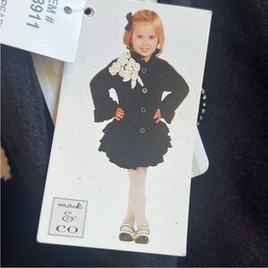 Mac & Co fleece swing jacket Chic Kids Black Jacket with Floral Detail